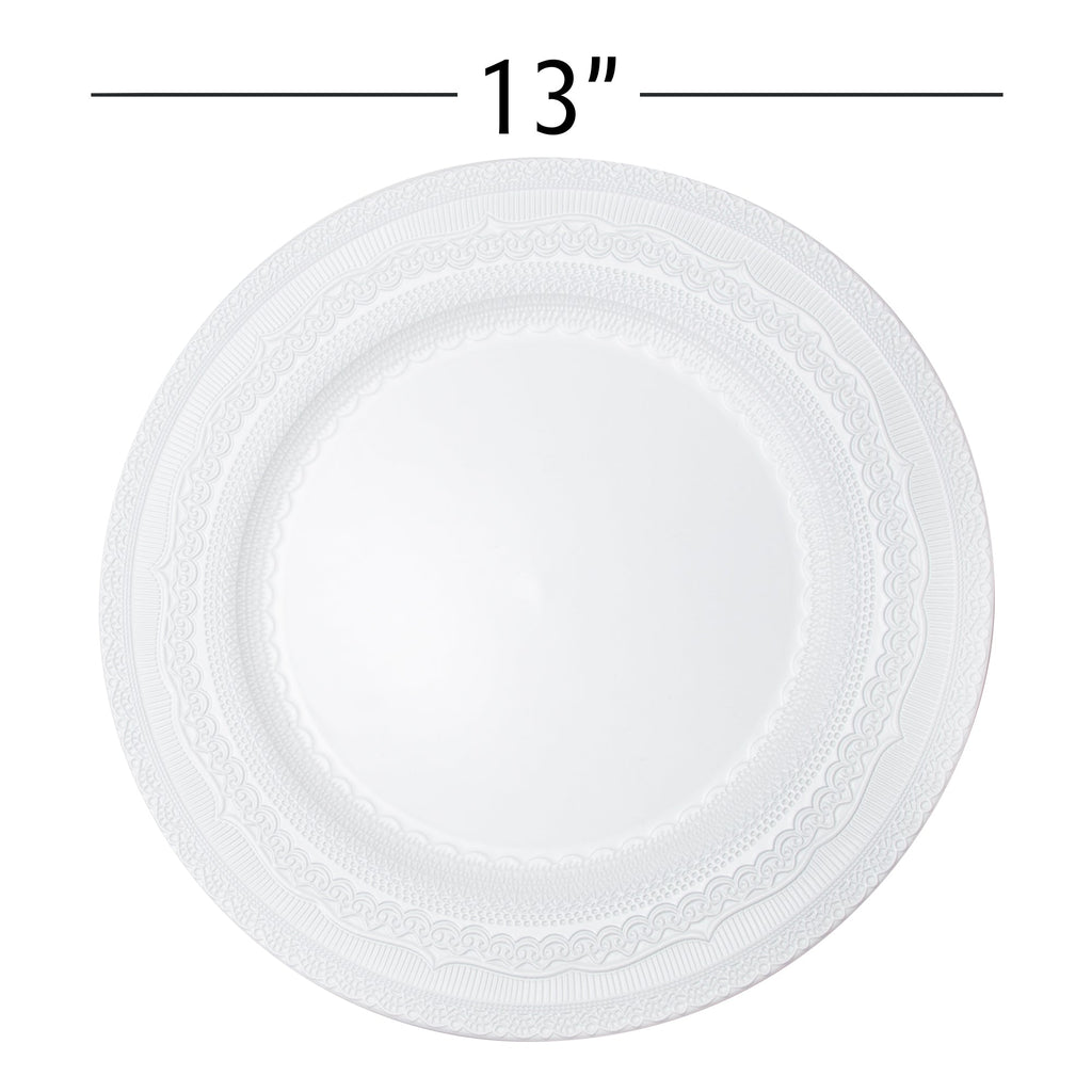 Eyelet Plastic Charger Plate 13" - White