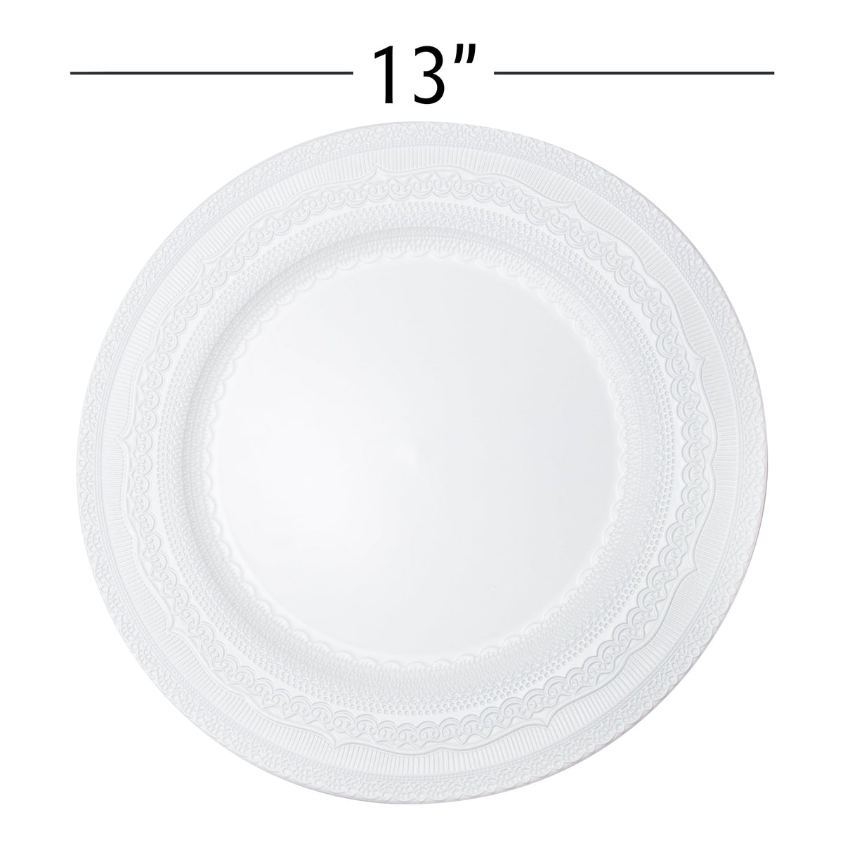 Eyelet Plastic Charger Plate 13" - White