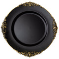 Filigree Edge Plastic Charger Plate 13" - Black