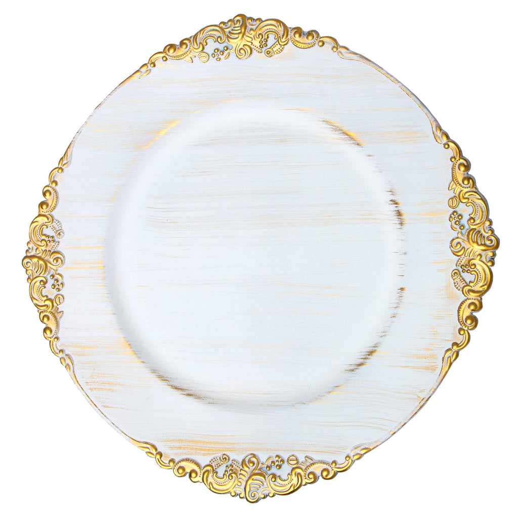 Filigree Edge Plastic Charger Plate 13" - White