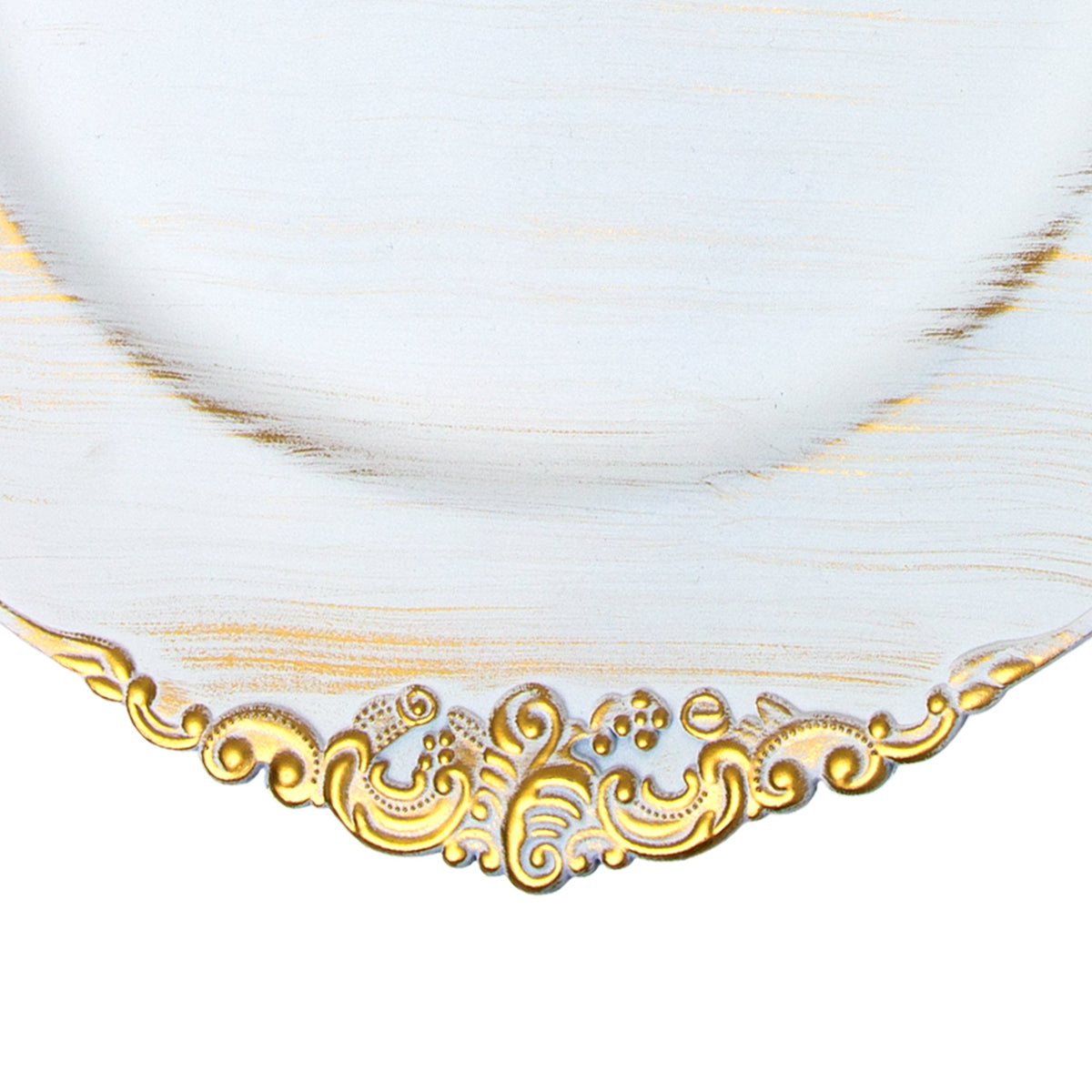 Filigree Edge Plastic Charger Plate 13" - White