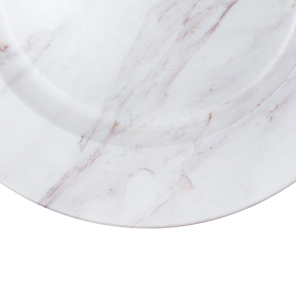 Marble Look Plastic Charger Plate 13"