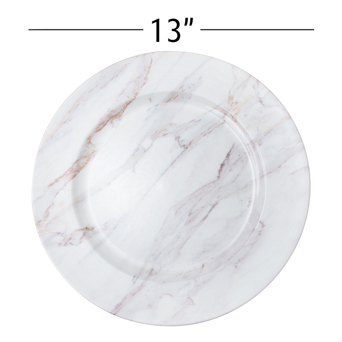 Marble Look Plastic Charger Plate 13"