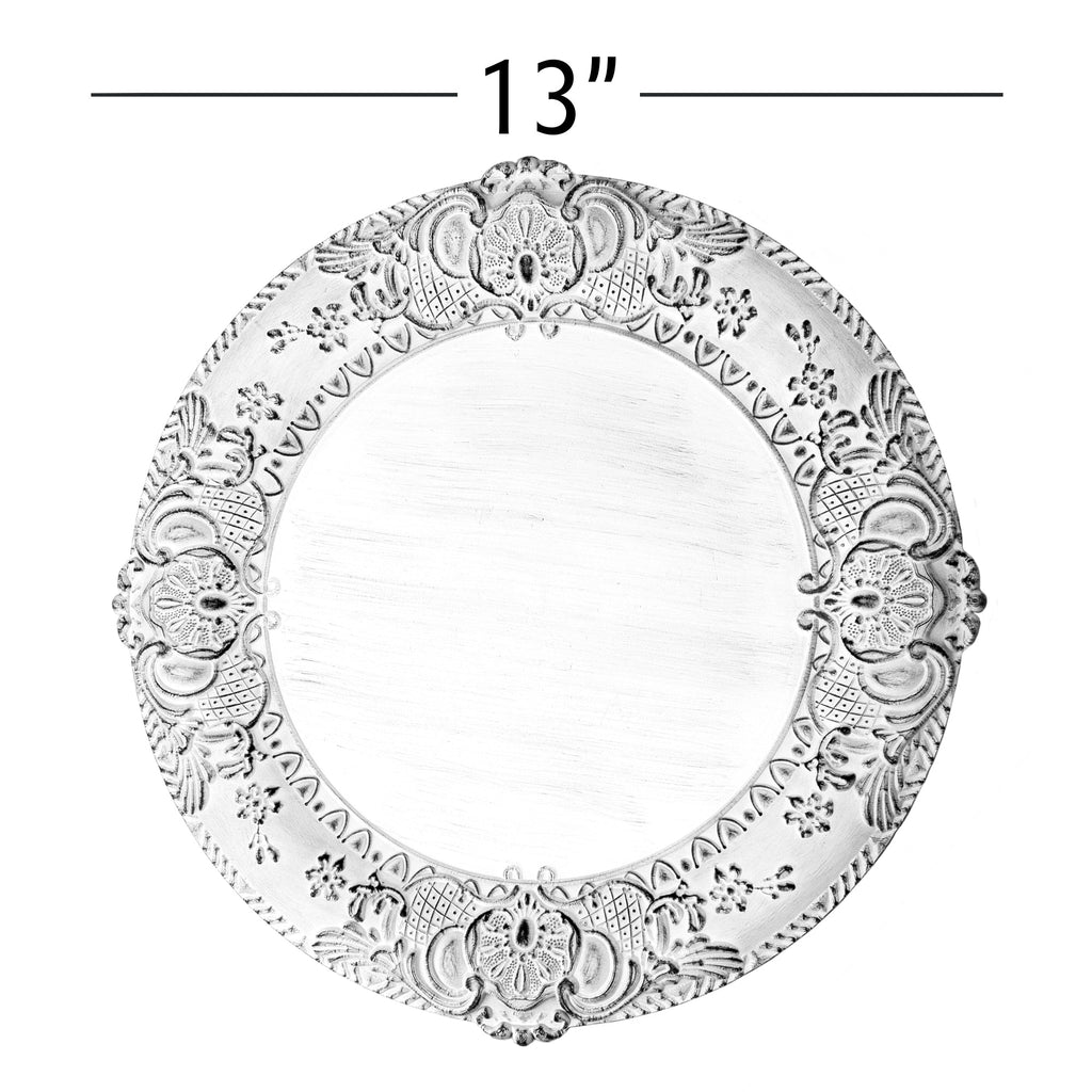 Victorian Edge Plastic Charger Plate 13" - Black