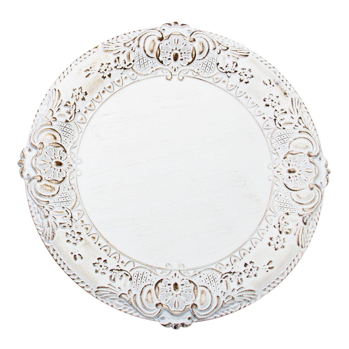 Victorian Edge Plastic Charger Plate 13" - White