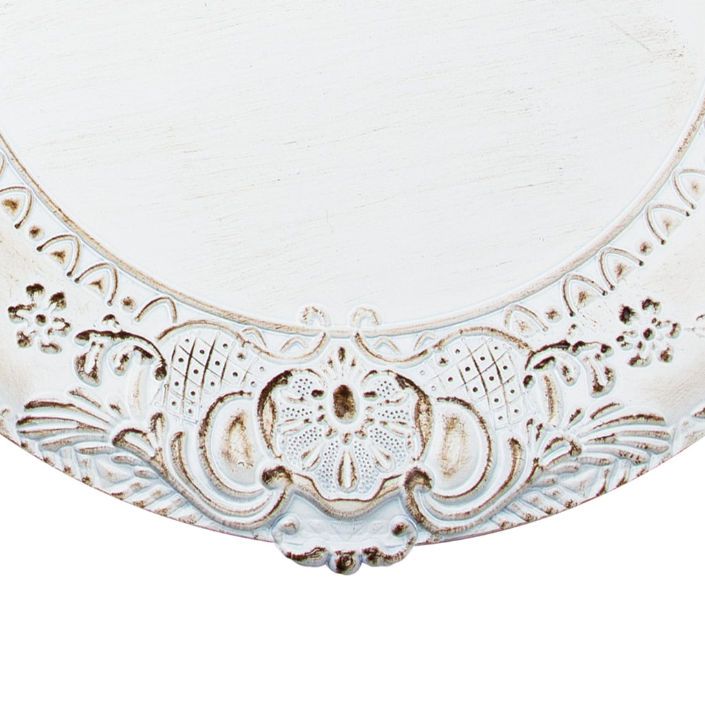 Victorian Edge Plastic Charger Plate 13" - White