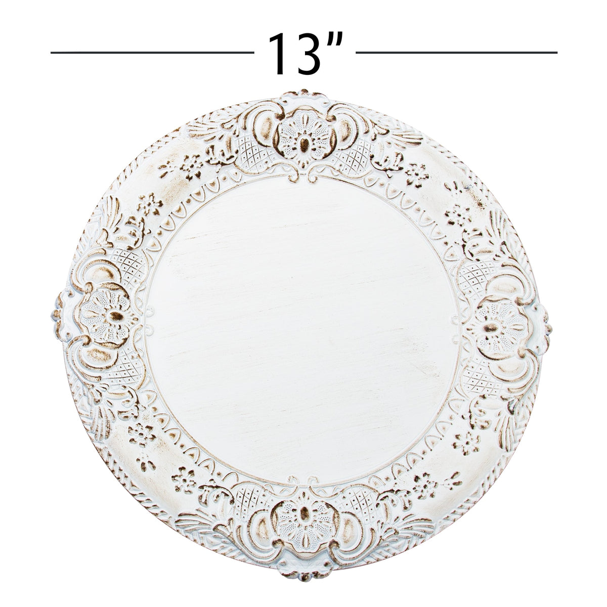 Victorian Edge Plastic Charger Plate 13" - White