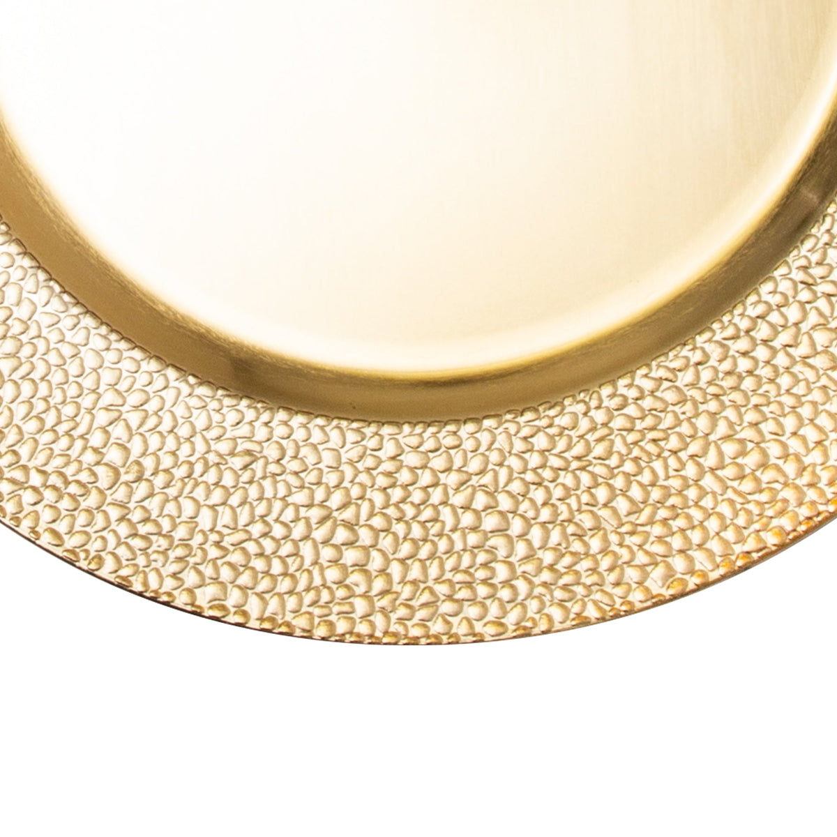 Pebbled Edge Plastic Charger Plate 13" - Gold
