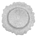 Large Reef Plastic Charger Plate 14" - Silver
