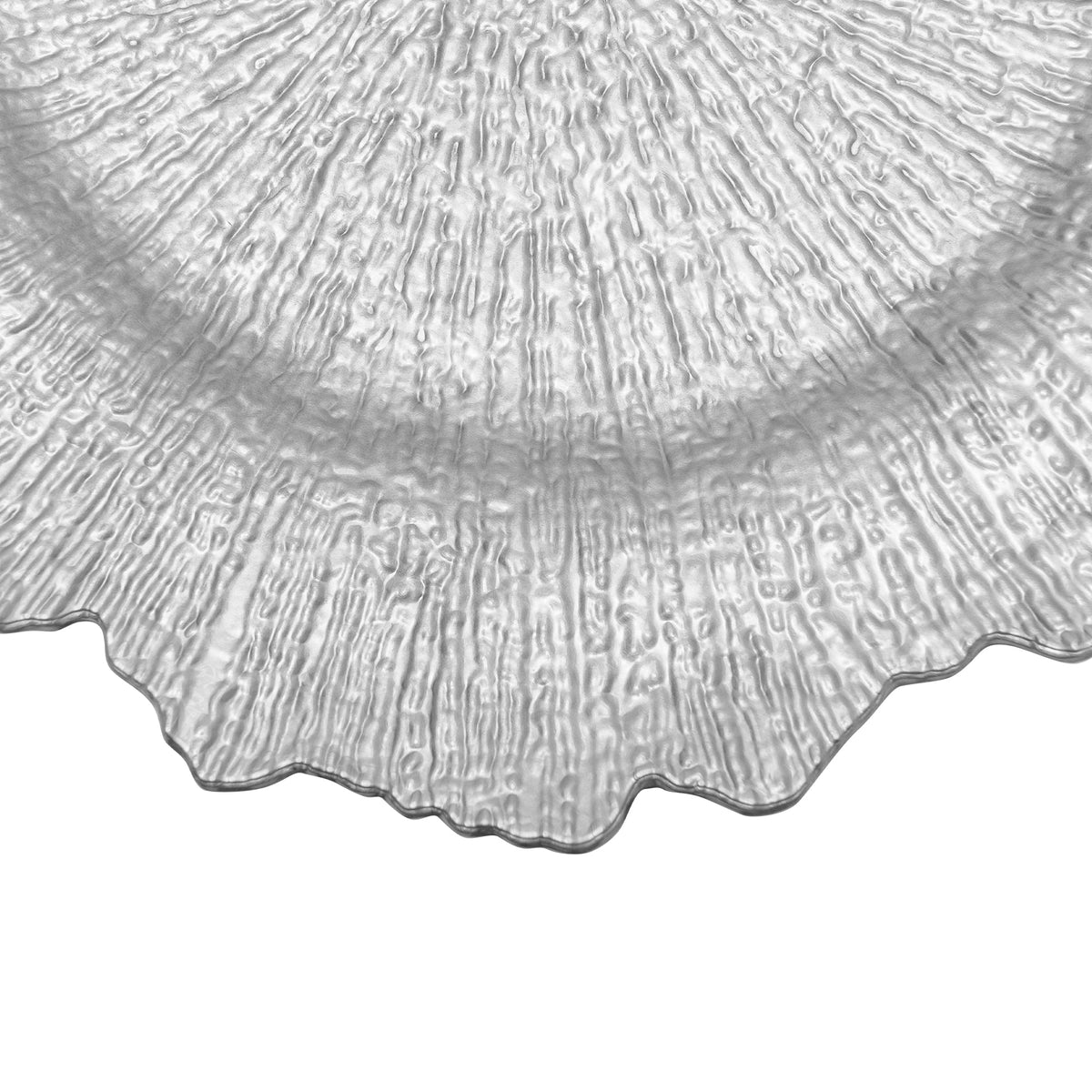 Large Reef Plastic Charger Plate 14" - Silver