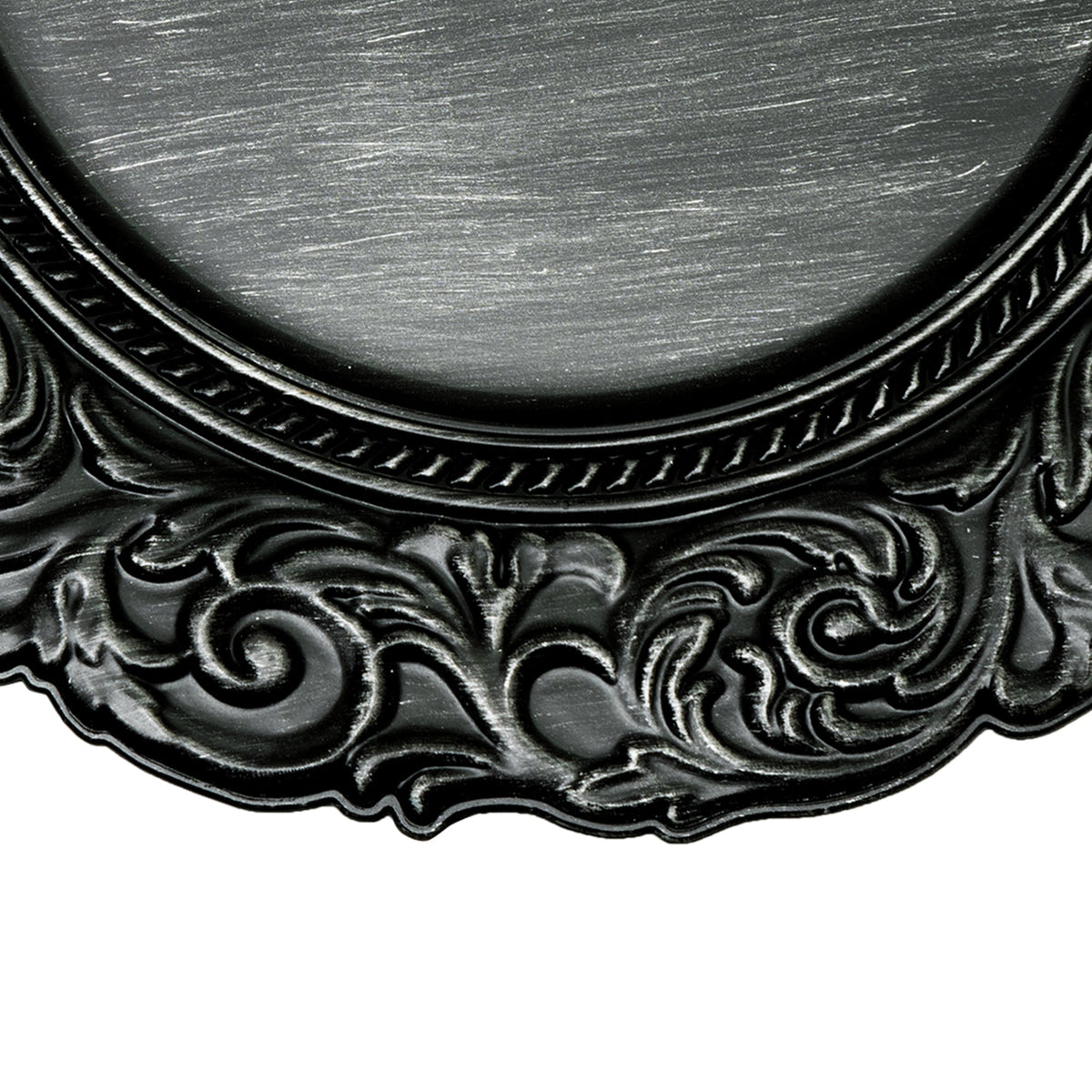 Antique Look Plastic Charger Plate 13" - Black