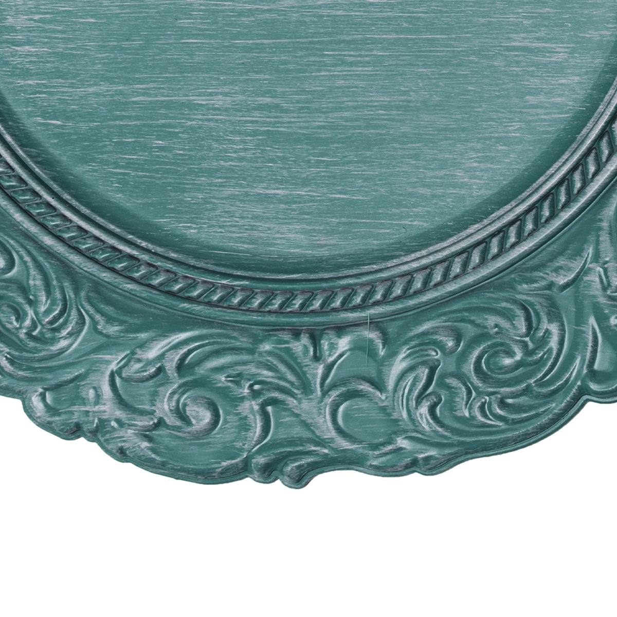 Antique Look Plastic Charger Plate 13" - Teal