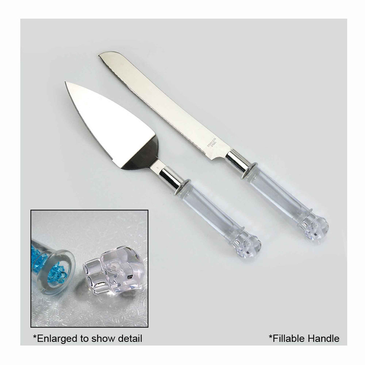 Cake Cutting Set with Fillable Handles